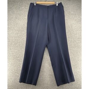 Lauren Ralph Lauren Dress Pants Women Size 16 Wool Navy Blue Made USA Lined